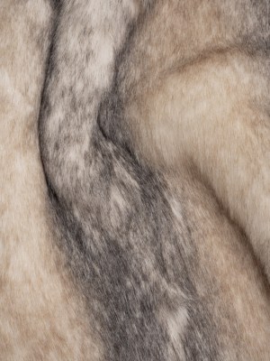 Plush Three-Tone Long Pile Recycled Polyester Faux Fur – Ivory, Tan and Charcoal Soft Stripes Plush Three-Tone Long Pile Recycled Polyester Faux Fur – Ivory, Tan and Charcoal Soft Stripes