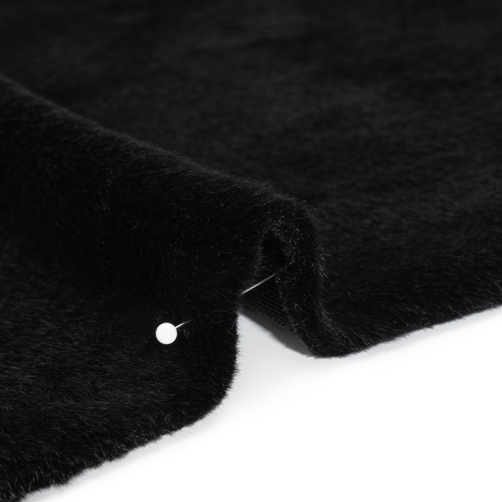 Plush Short Pile Recycled Polyester Faux Fur - Black