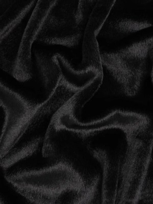 Plush Short Pile Recycled Polyester Faux Fur – Black Plush Short Pile Recycled Polyester Faux Fur – Black