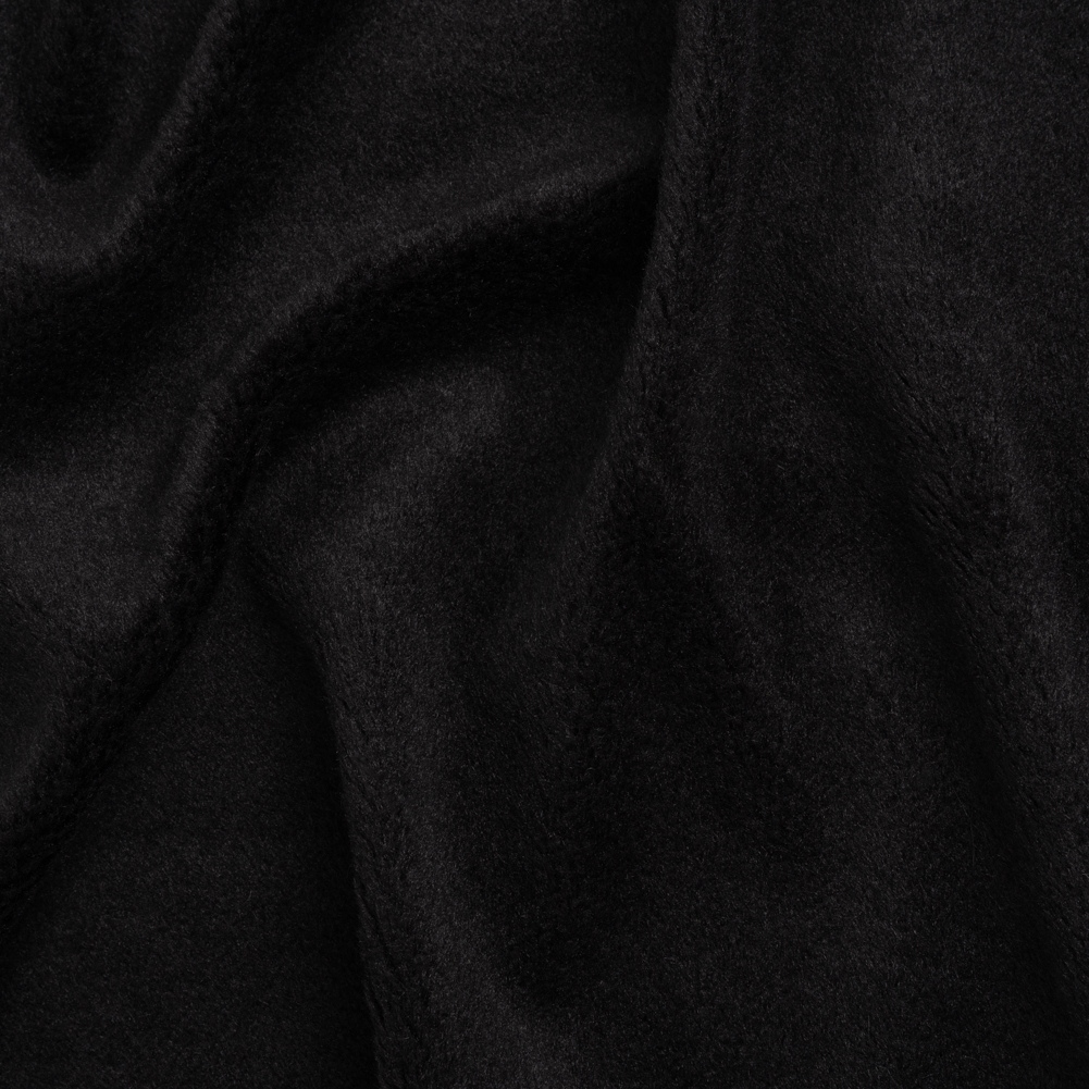 Super Short Pile Wool Blend Faux Sherling – Black Super Short Pile Wool Blend Faux Sherling – Black