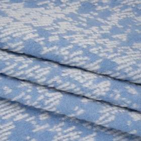 Super Short Pile Patterned Faux Fur – Sky Blue and White Geometric Super Short Pile Patterned Faux Fur – Sky Blue and White Geometric