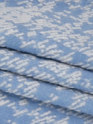 Super Short Pile Patterned Faux Fur – Sky Blue and White Geometric Super Short Pile Patterned Faux Fur – Sky Blue and White Geometric
