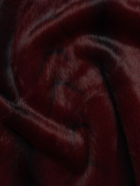 Plush Short Pile Recycled Polyester Faux Fur – Burgundy and Black Woodgrain Print Plush Short Pile Recycled Polyester Faux Fur – Burgundy and Black Woodgrain Print