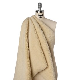 Recycled Polyester Faux Sherling Fur – Ecru Recycled Polyester Faux Sherling Fur – Ecru