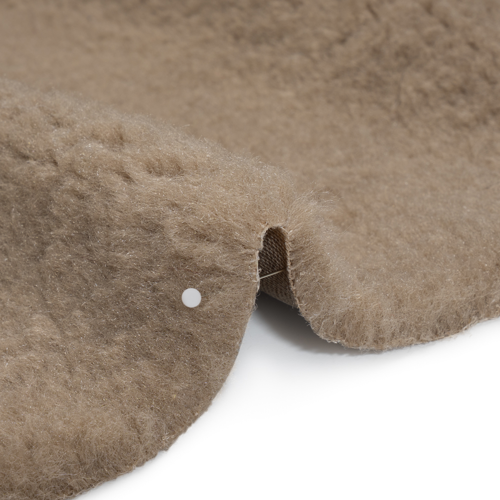 Recycled Polyester Faux Sherling Fur - Warm Gray