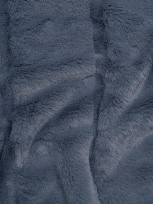 Short Pile Recycled Polyester Faux Fur – Slate Blue Cut Stripes Short Pile Recycled Polyester Faux Fur – Slate Blue Cut Stripes