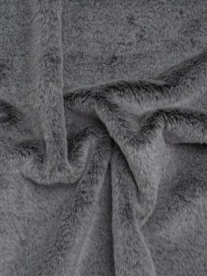 Two-Tone Short Pile Recycled Polyester Faux Fur – Black and Gray Two-Tone Short Pile Recycled Polyester Faux Fur – Black and Gray