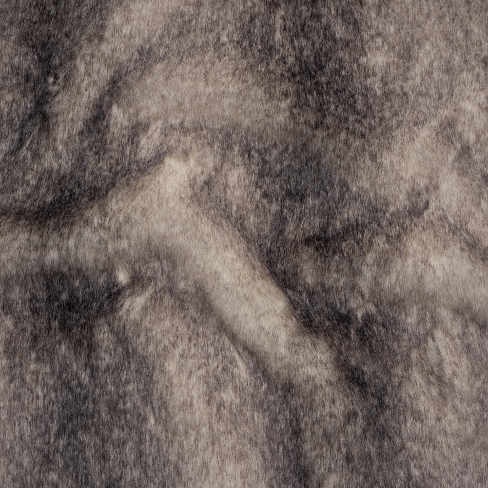 Plush Two-Tone Medium Pile Recycled Polyester Faux Fur – Ivory and Gray Plush Two-Tone Medium Pile Recycled Polyester Faux Fur – Ivory and Gray