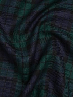 Virgin Wool Twill Made in Italy – Blue and Green Black Watch Plaid Virgin Wool Twill Made in Italy – Blue and Green Black Watch Plaid