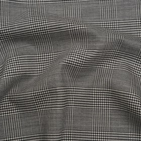 Stretch Wool Twill Suiting Made in Italy – Black and White Glen Plaid Stretch Wool Twill Suiting Made in Italy – Black and White Glen Plaid