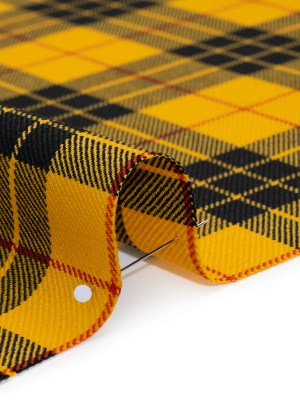 Virgin Wool Twill Made in Italy – Yellow, Black and Red Plaid Virgin Wool Twill Made in Italy – Yellow, Black and Red Plaid