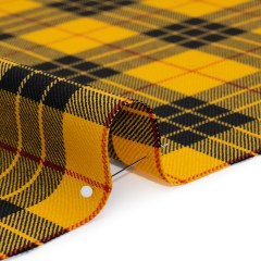 Virgin Wool Twill Made in Italy – Yellow, Black and Red Plaid Virgin Wool Twill Made in Italy – Yellow, Black and Red Plaid