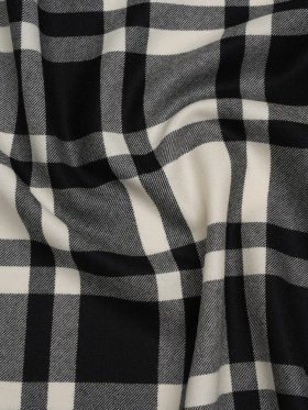 Virgin Wool Twill Made in Italy – Black and White Big Plaid Virgin Wool Twill Made in Italy – Black and White Big Plaid