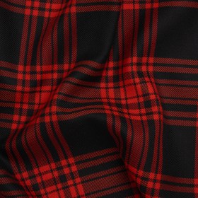 Virgin Wool Twill Made in Italy – Red and Black Plaid Virgin Wool Twill Made in Italy – Red and Black Plaid