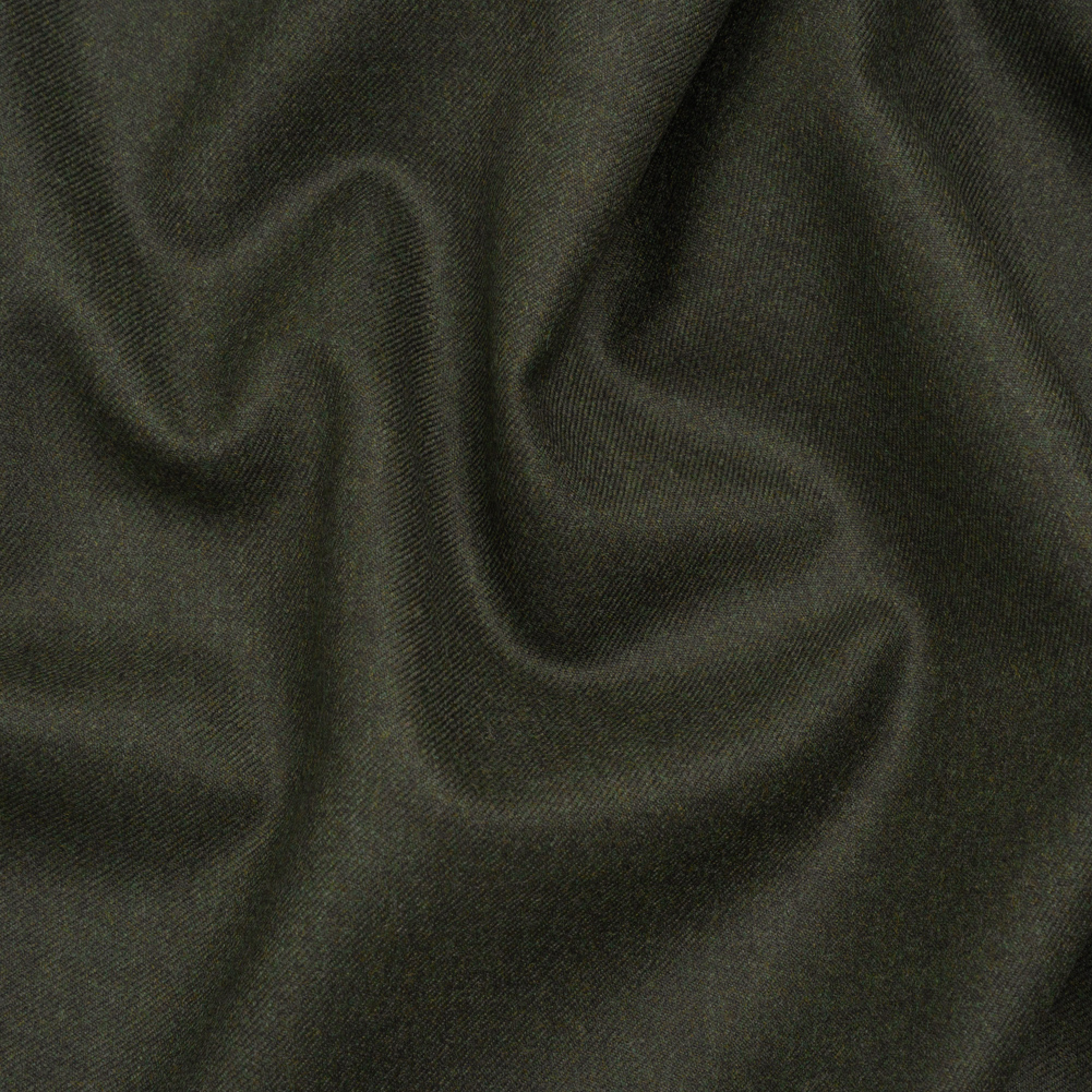 Brushed Virgin Wool Twill Made in Italy – Heathered Dark Forest Green Brushed Virgin Wool Twill Made in Italy – Heathered Dark Forest Green
