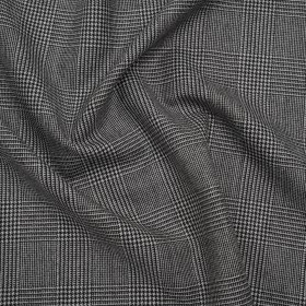 Brushed Virgin Merino Wool Twill – Black and White Glen Plaid Brushed Virgin Merino Wool Twill – Black and White Glen Plaid