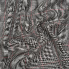 Brushed Virgin Merino Wool Twill – Black, White and Red Glen Plaid Brushed Virgin Merino Wool Twill – Black, White and Red Glen Plaid