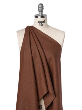 Brushed Virgin Wool Twill Made in Italy – Heathered Brick Red Brown Brushed Virgin Wool Twill Made in Italy – Heathered Brick Red Brown