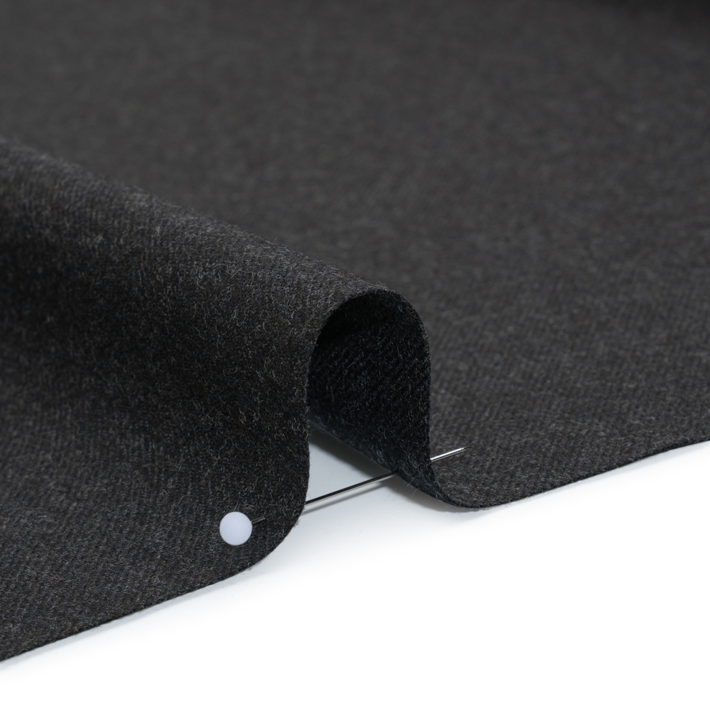 Brushed Virgin Wool Twill Made in Italy – Heathered Anthracite Gray Brushed Virgin Wool Twill Made in Italy – Heathered Anthracite Gray