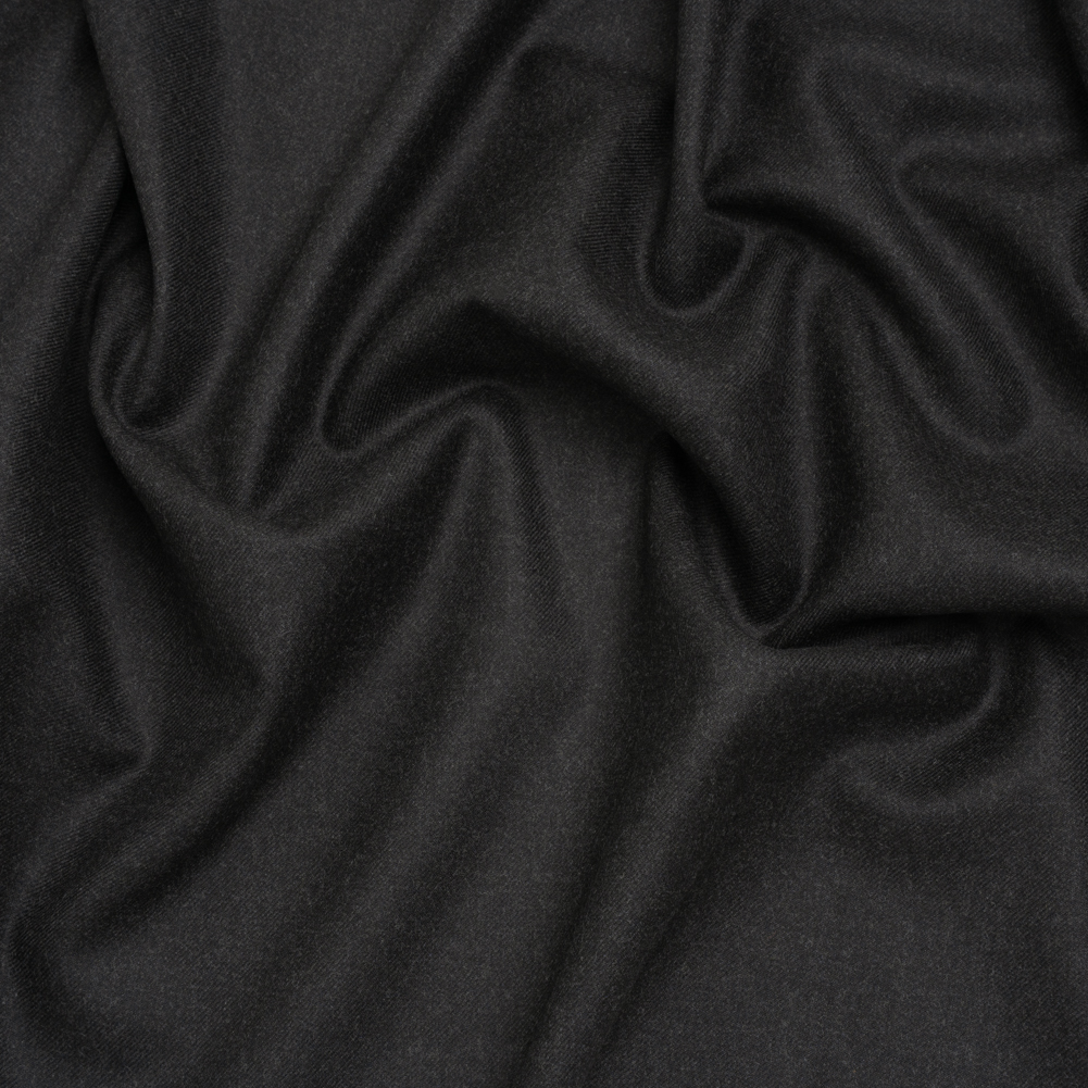 Brushed Virgin Wool Twill Made in Italy – Heathered Anthracite Gray Brushed Virgin Wool Twill Made in Italy – Heathered Anthracite Gray