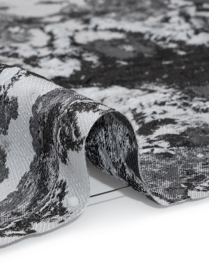 Metallic Luxury Brocade – Black, White and Gray Rorschach Stripes Metallic Luxury Brocade – Black, White and Gray Rorschach Stripes