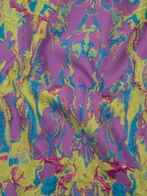 Metallic Luxury Brocade – Acid Yellow, Purple and Fuchsia Melting Abstract Metallic Luxury Brocade – Acid Yellow, Purple and Fuchsia Melting Abstract