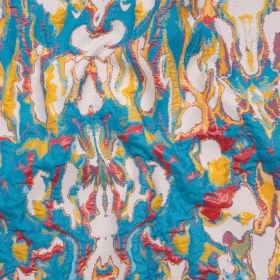 Metallic Luxury Brocade – Blue, Red and Golden Yellow Melting Abstract Metallic Luxury Brocade – Blue, Red and Golden Yellow Melting Abstract