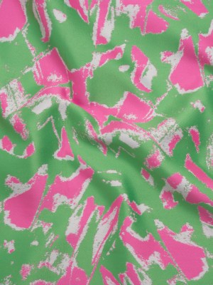 Luxury Polyester Brocade – Sparkling Hot Pink and Kelly Green Abstract Markmaking Luxury Polyester Brocade – Sparkling Hot Pink and Kelly Green Abstract Markmaking