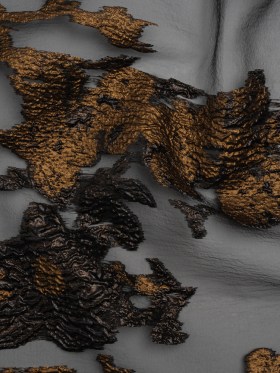 Metallic Luxury Burnout Brocade – Copper and Black Floral Border Metallic Luxury Burnout Brocade – Copper and Black Floral Border
