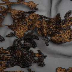 Metallic Luxury Burnout Brocade – Copper and Black Floral Border Metallic Luxury Burnout Brocade – Copper and Black Floral Border