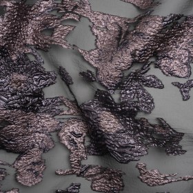 Metallic Luxury Burnout Brocade – Purple, Lilac and Black Floral Border Metallic Luxury Burnout Brocade – Purple, Lilac and Black Floral Border
