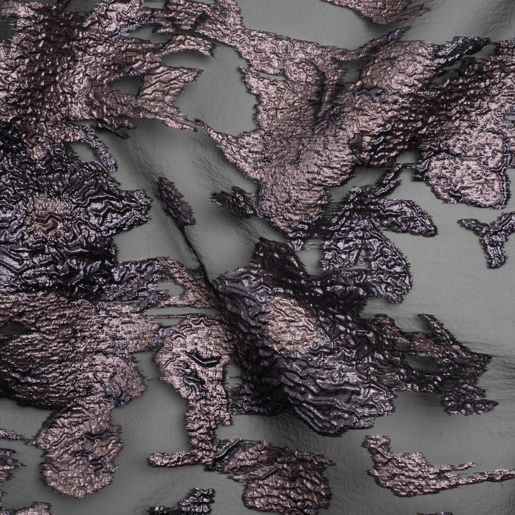 Metallic Luxury Burnout Brocade – Purple, Lilac and Black Floral Border Metallic Luxury Burnout Brocade – Purple, Lilac and Black Floral Border