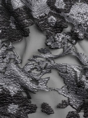 Metallic Luxury Burnout Brocade – Pale Blue and Black Floral Border Metallic Luxury Burnout Brocade – Pale Blue and Black Floral Border