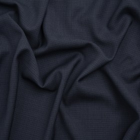 Wool Suiting – Navy and Black Micro Plaid – Deadstock Wool Suiting – Navy and Black Micro Plaid – Deadstock