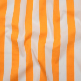 Cotton and Rayon Shirting – Saffron Yellow and White Awning Stripes – Deadstock Cotton and Rayon Shirting – Saffron Yellow and White Awning Stripes – Deadstock