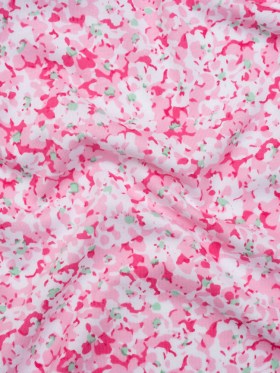 Cotton and Viscose Jersey Print – Pink, Mint and White Allover Floral – Deadstock Cotton and Viscose Jersey Print – Pink, Mint and White Allover Floral – Deadstock