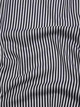 Cotton and Viscose Jersey Print – Midnight Navy and White Candy Stripes – Deadstock Cotton and Viscose Jersey Print – Midnight Navy and White Candy Stripes – Deadstock