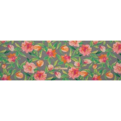 Super Soft Stretch Polyester Jersey – Neon Pink, Orange and Green Florals on Gray – Deadstock Super Soft Stretch Polyester Jersey – Neon Pink, Orange and Green Florals on Gray – Deadstock