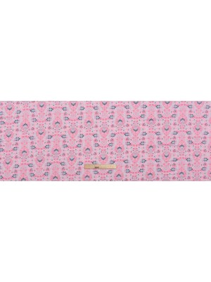 Stretch Rayon Jersey Print – Pink, Sky and Navy Jacobean Floral Damask – Deadstock Stretch Rayon Jersey Print – Pink, Sky and Navy Jacobean Floral Damask – Deadstock