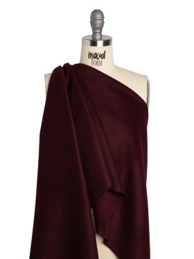 Heavy Brushed Wool Blend Twill Coating – Merlot Red Heavy Brushed Wool Blend Twill Coating – Merlot Red