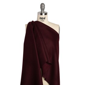 Heavy Brushed Wool Blend Twill Coating – Merlot Red Heavy Brushed Wool Blend Twill Coating – Merlot Red