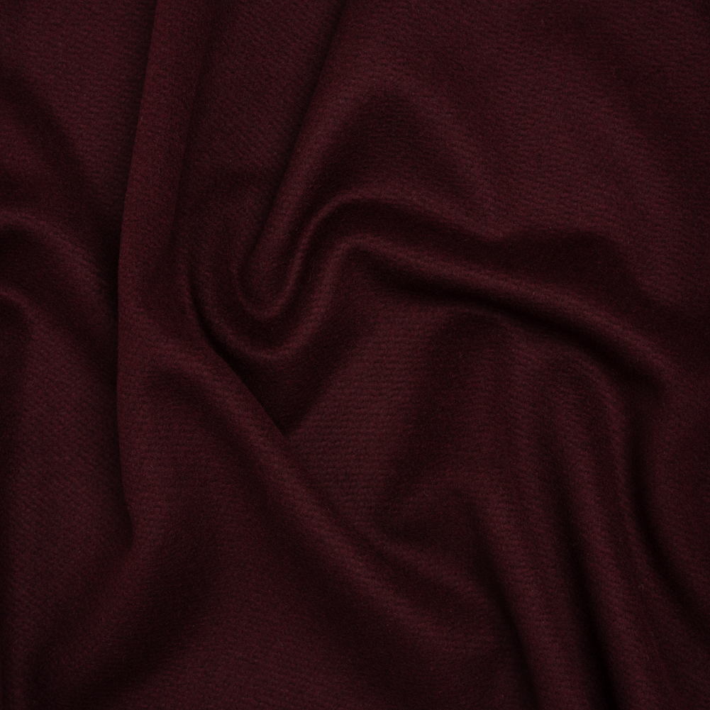 Heavy Brushed Wool Blend Twill Coating – Merlot Red Heavy Brushed Wool Blend Twill Coating – Merlot Red