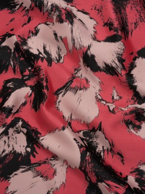 Luxury Polyester Brocade – Pale Pink, Coral and Black Abstract Brushstrokes Luxury Polyester Brocade – Pale Pink, Coral and Black Abstract Brushstrokes