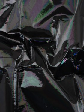 PU Coated Tyvek – Holographic Rainbow Glossy Black PU Coated Tyvek – Holographic Rainbow Glossy Black