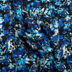 Silk Charmeuse 19mm – Bright Blue, Aqua and Lime Green Little Butterflies and Flowers Silk Charmeuse 19mm – Bright Blue, Aqua and Lime Green Little Butterflies and Flowers