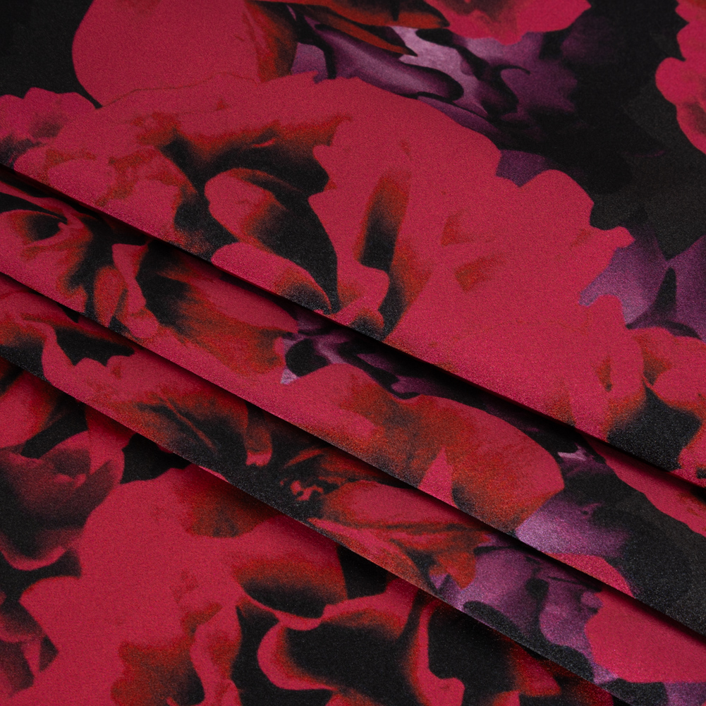 Silk Charmeuse 19mm – Red and Purple Roses Silk Charmeuse 19mm – Red and Purple Roses