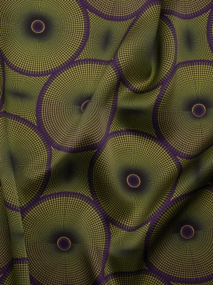 Silk Charmeuse 19mm – Lime Green and Purple Kaleidoscope Circles Silk Charmeuse 19mm – Lime Green and Purple Kaleidoscope Circles