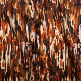 Silk Charmeuse 19mm – Brown, Red Orange and Yellow Ochre Painterly Striations Silk Charmeuse 19mm – Brown, Red Orange and Yellow Ochre Painterly Striations