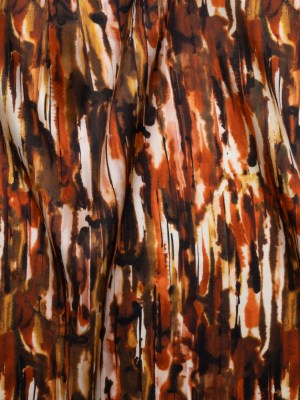 Silk Charmeuse 19mm – Brown, Red Orange and Yellow Ochre Painterly Striations Silk Charmeuse 19mm – Brown, Red Orange and Yellow Ochre Painterly Striations