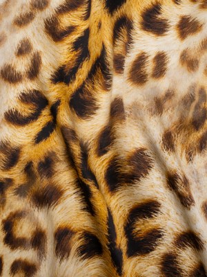 Silk Charmeuse Print – Beige and Black Leopard Fur – Made in Italy Silk Charmeuse Print – Beige and Black Leopard Fur – Made in Italy